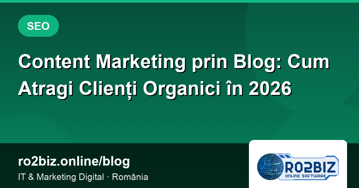 Content Marketing prin Blog: Cum Atragi Clienți Organici în 2026