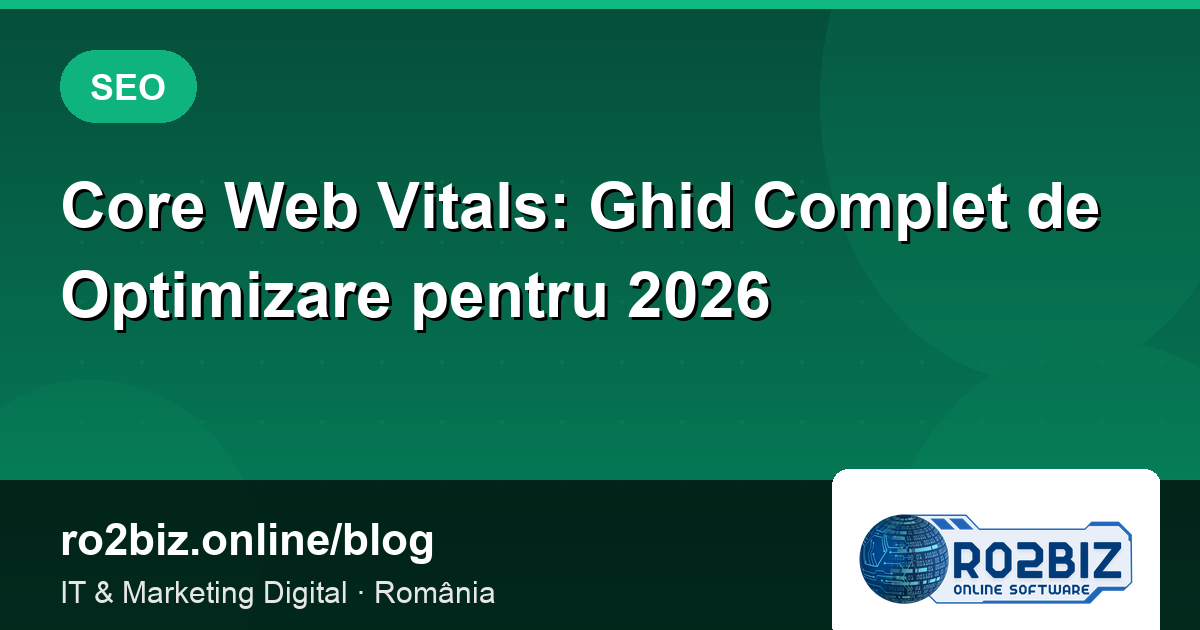 Core Web Vitals: Ghid Complet de Optimizare pentru 2026
