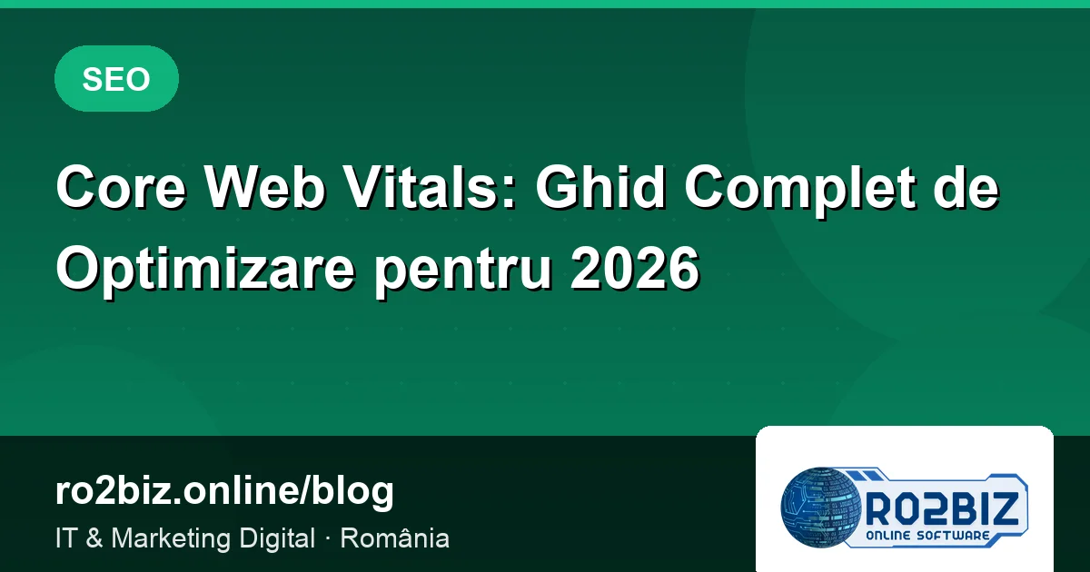 Core Web Vitals în 2026: Ghid Complet de Optimizare