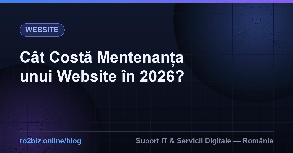 Cât Costă Mentenanța unui Website în România (2026)