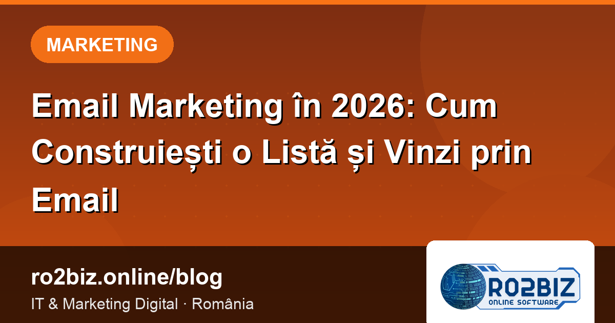 Email Marketing în 2026: Cum Construiești o Listă și Vinzi prin Email