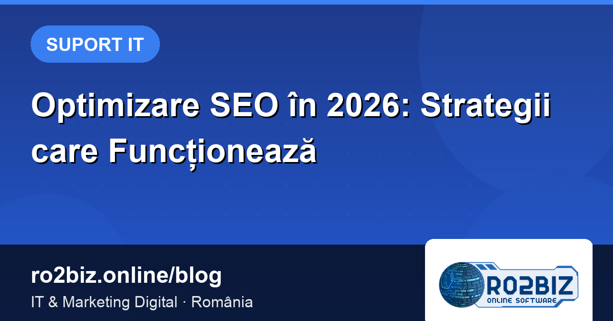 Optimizare SEO în 2026: Strategii care Funcționează