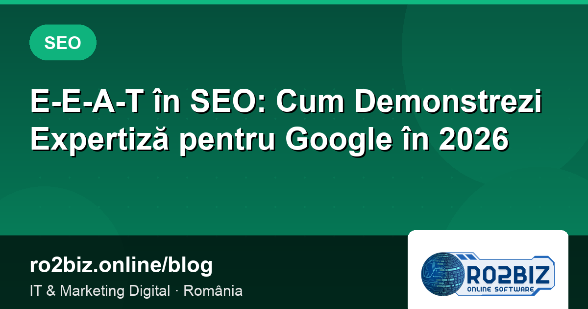 E-E-A-T în SEO: Cum Demonstrezi Expertiză pentru Google în 2026