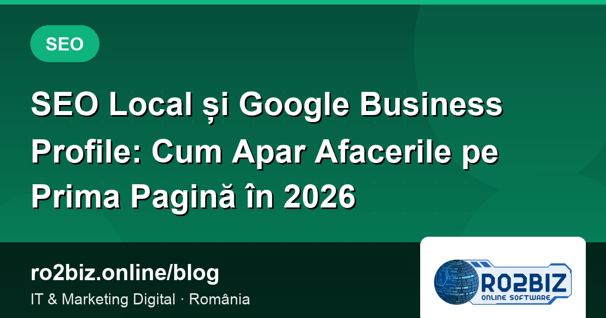 SEO Local și Google Business Profile: Cum Apar Afacerile pe Prima Pagină în 2026